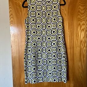 Willi Smith Green and Black Geometric Mini Dress